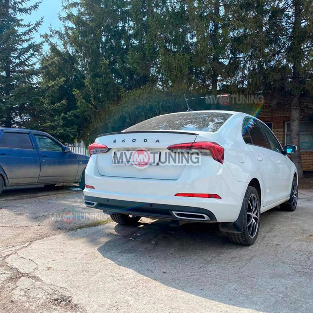 Имитация насадок глушителя ПОД ОКРАСКУ для Skoda Rapid II Gen (2020 - н.в.)
