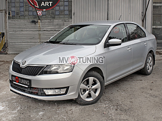 Спойлер(сплиттер) переднего бампера Skoda Rapid (2012 - 2021) (под покраску)