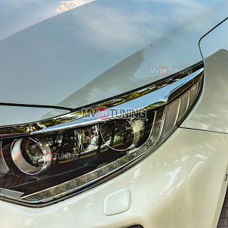 Реснички на фары Kia Optima JF (4ое поколение) (2015-2018) + УСТАНОВОЧНЫЙ КОМПЛЕКТ