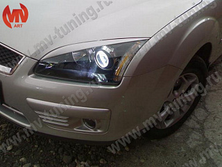 Реснички на фары var №1 узкие Ford Focus 2 (2004-2008) + УСТАНОВОЧНЫЙ КОМПЛЕКТ