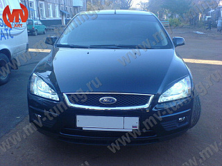 Реснички на фары var №1 узкие Ford Focus 2 (2004-2008) + УСТАНОВОЧНЫЙ КОМПЛЕКТ