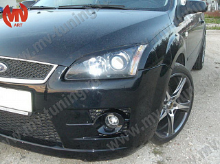 Реснички на фары var №1 узкие Ford Focus 2 (2004-2008) + УСТАНОВОЧНЫЙ КОМПЛЕКТ