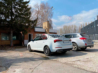 BLACK. Имитация насадок глушителя RS Style крашенные для Skoda Rapid II Gen (2020 - н.в.)