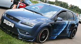 Юбка переднего стайлингового (кабри) бампера "Sport" Ford Focus 2 (2004-2008)