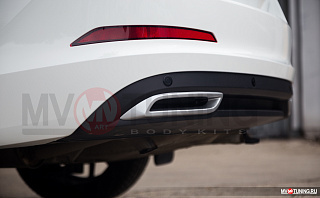 SILVER. Имитация насадок глушителя RS Style крашенные для Skoda Rapid II Gen (2020 - н.в.)